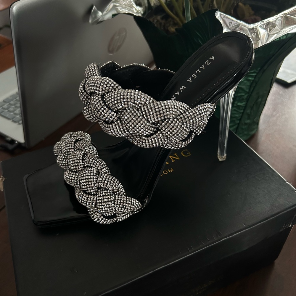 Azalea Wang Grace Heels (Black), Size 6